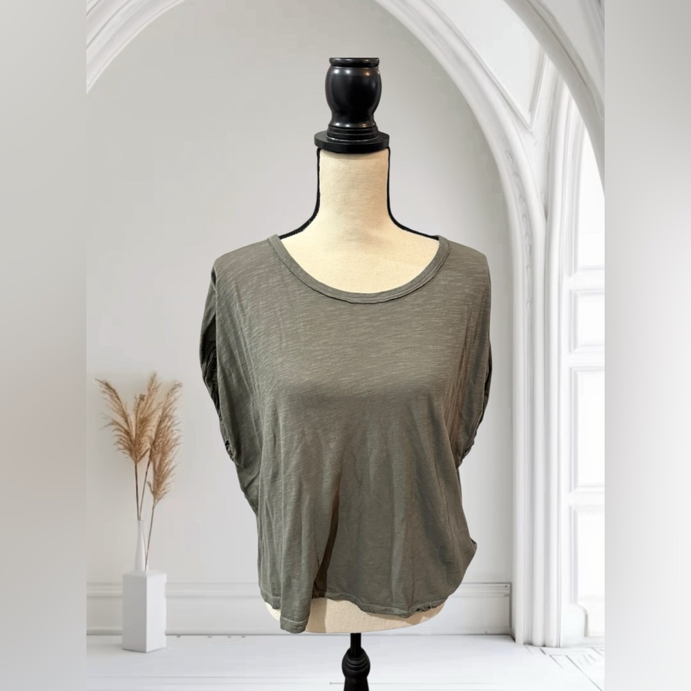 We The Free by Free People Olive Green Dolman Sleeve Slouchy Tee Medium
